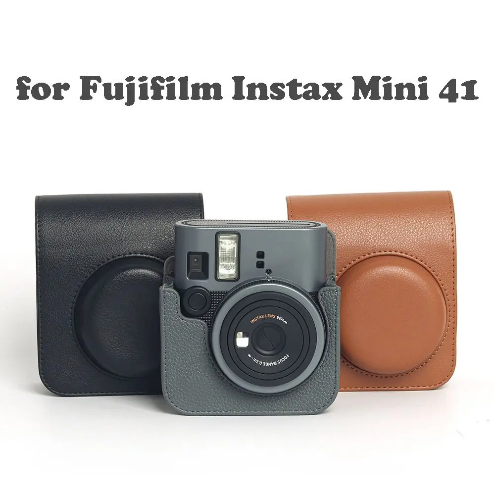 Für Fujifilm Instax Mini 41, Kameratasche, PU-Leder, Schutzhülle, Retro-Aufbewahrungstasche mit Schultergurt, Fototasche