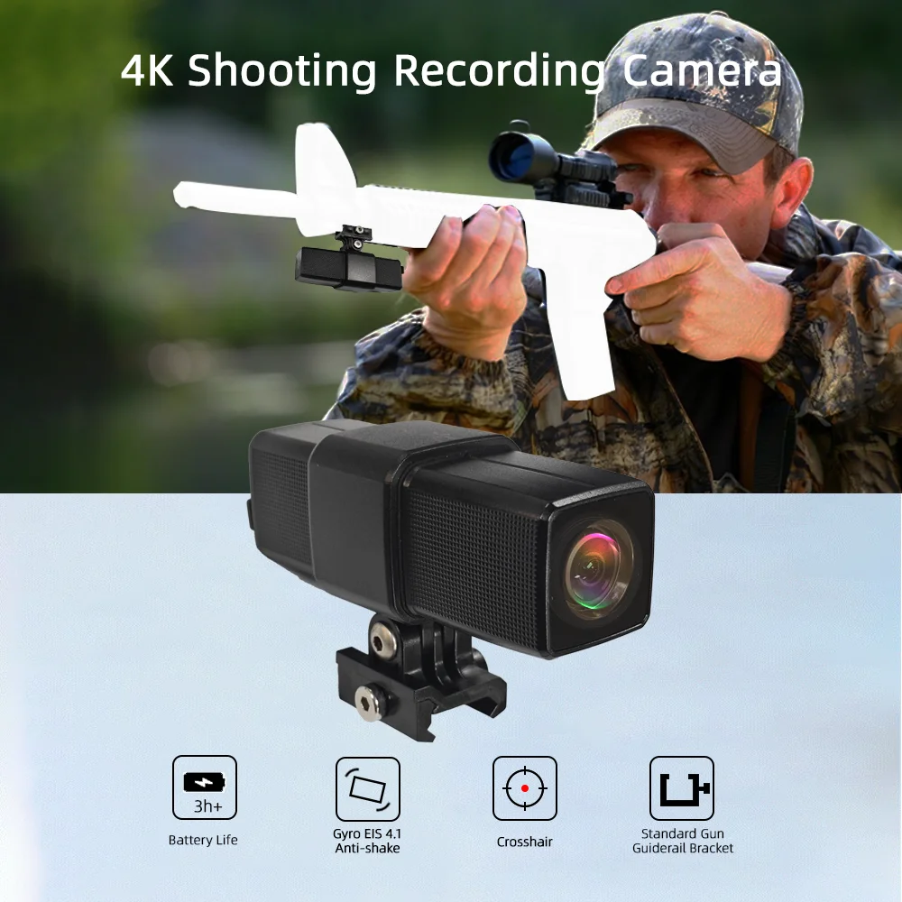 OEM 4K Action Camera Shotkam 8MP 30FPS Sports Camera Red Dot Crosshair Shooting Waterproof Recording Filming for Outdoor
