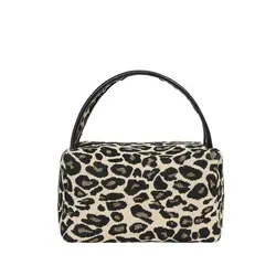 New Fashion Leopard Cosmetic Pouch Bag Zipper Large Capacity Women Makeup Organizer borsa da toilette borsa a cuscino in tela