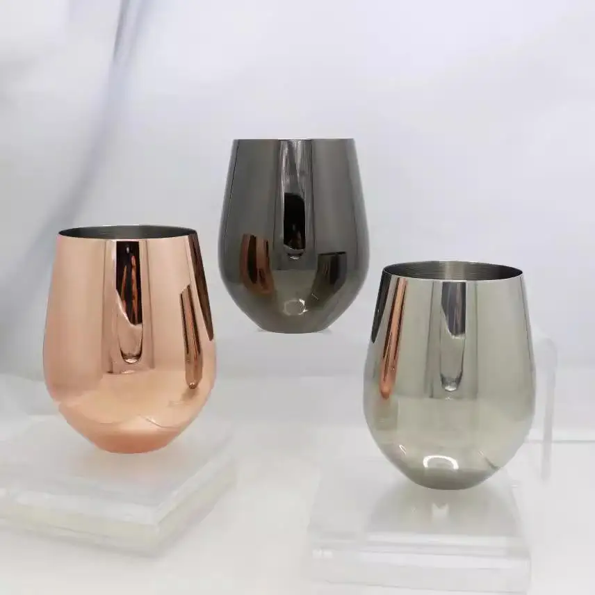 

Stainless Steel Egg-shaped Beer Cup Creative Metal Drinkware Fruit Tea Beverage Whiskey Glass Modern Simple Style Home Use