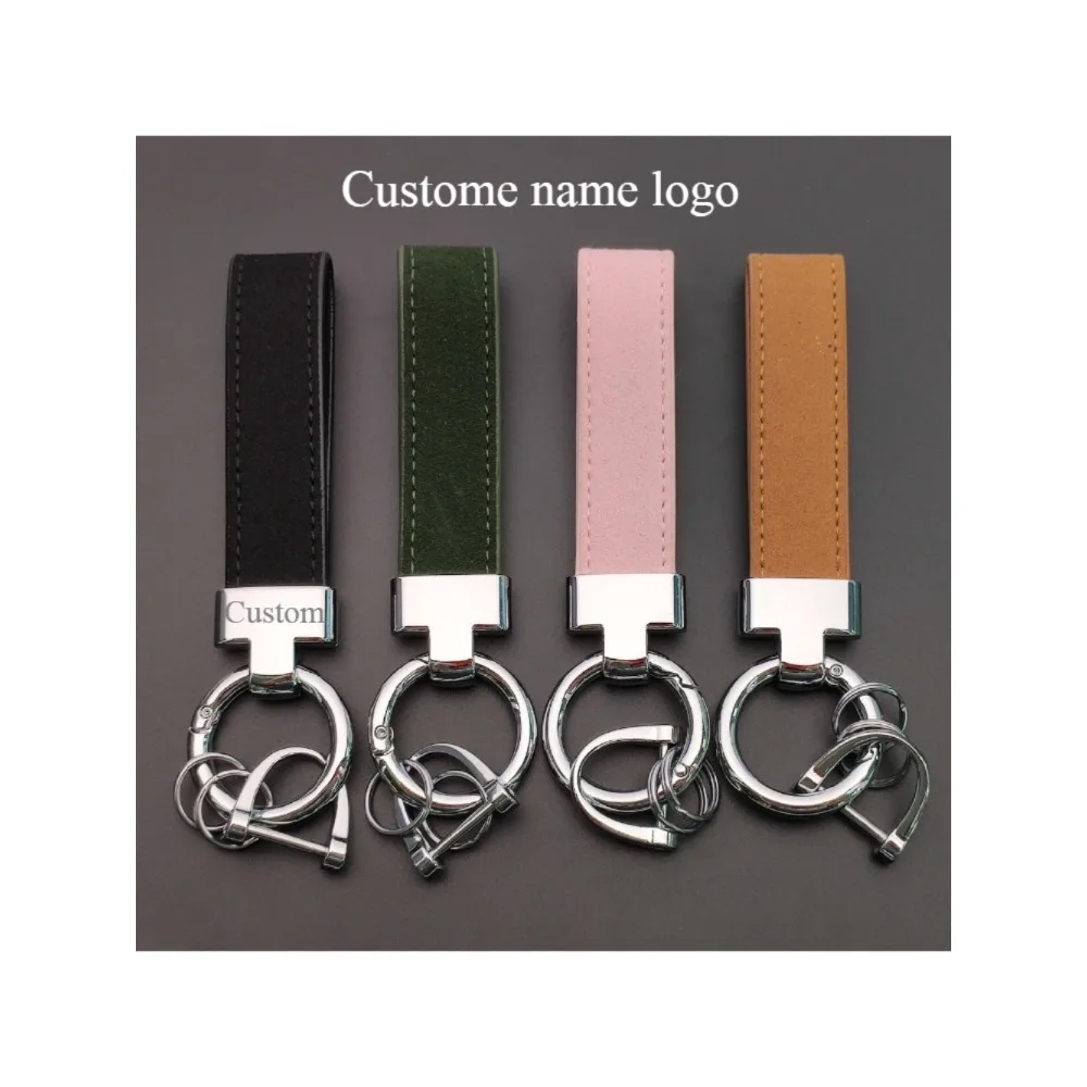 Hot Sales Personalization Key Ring Leather Pendant Metal Hardware Accessories Keyring Fashion Car Custom Accessories Keychain