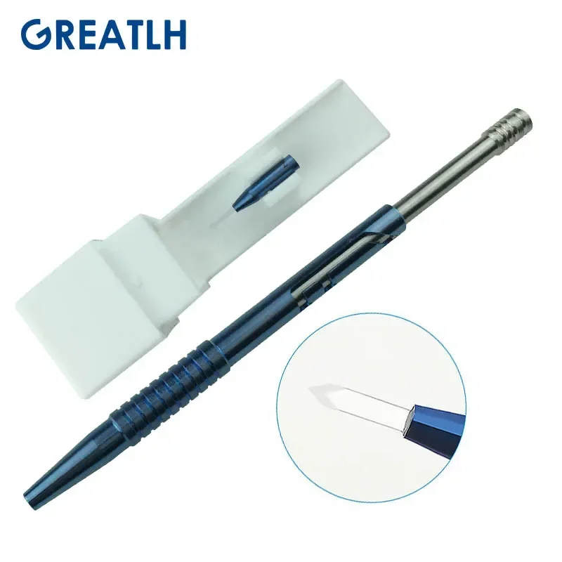 130mm Titanium Hair Transplant Handle with Sapphire Blade Hair Implanted Pen Eyebrow Beard Implanting Hair Planting Tools 1set