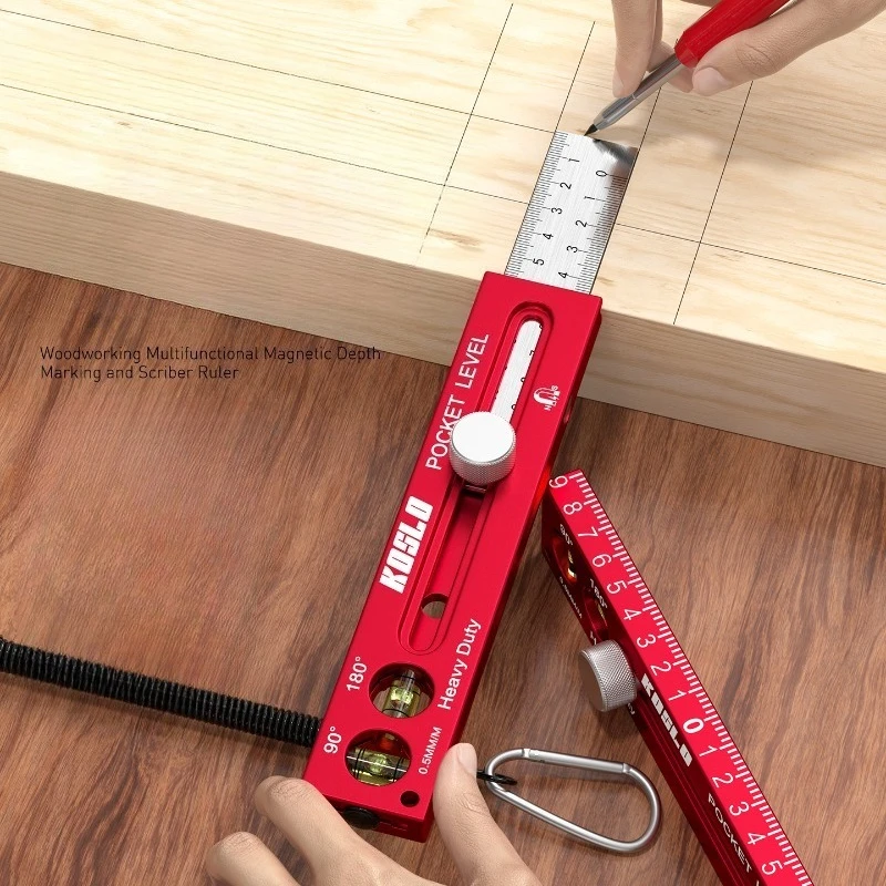 multifunctional-magnetic-attraction-marking-angle-gauge-folding-woodworking-ruler-level-multi-function-marking-measuring-tool