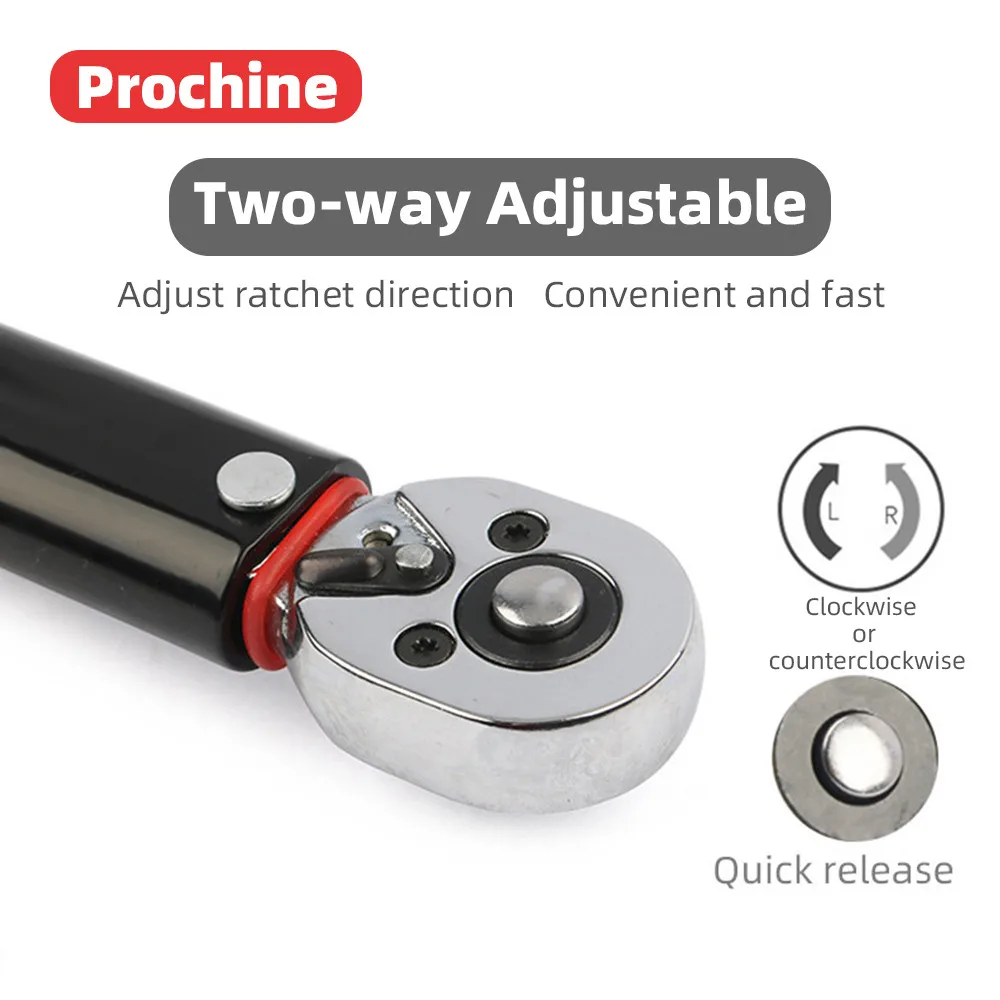 1/2 3/8 1/4 Inch Torque Wrench 2-210N.m Bicycle Preset Torques Key Precision Reversible Ratchet Professional Car Automotive Tool