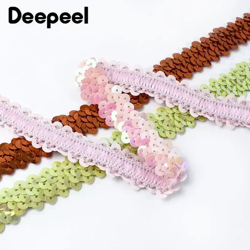 2/5/10Meters Deepeel 20mm Sequins Lace Ribbon Trim Strech Elastic Band Wedding Dress Garment Decoration DIY Sewing Accessories