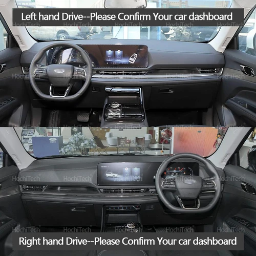 Imagen 2 del producto Para Ford Territory Equator Sport 2022 ~ 2024, cubierta interior de cuero de ante negro para salpicadero, alfombra, capa, cojín, almohadilla para salpicadero