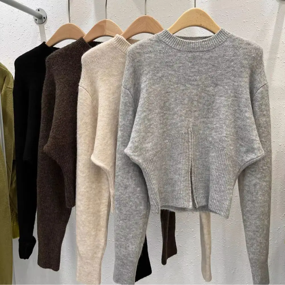 Women Slim Knit Sweater Tops Spring Autumn Half Zipper O-Neck Pullover Sweaters Korean Style Soft Warm Long Sleeve Knitted Tops