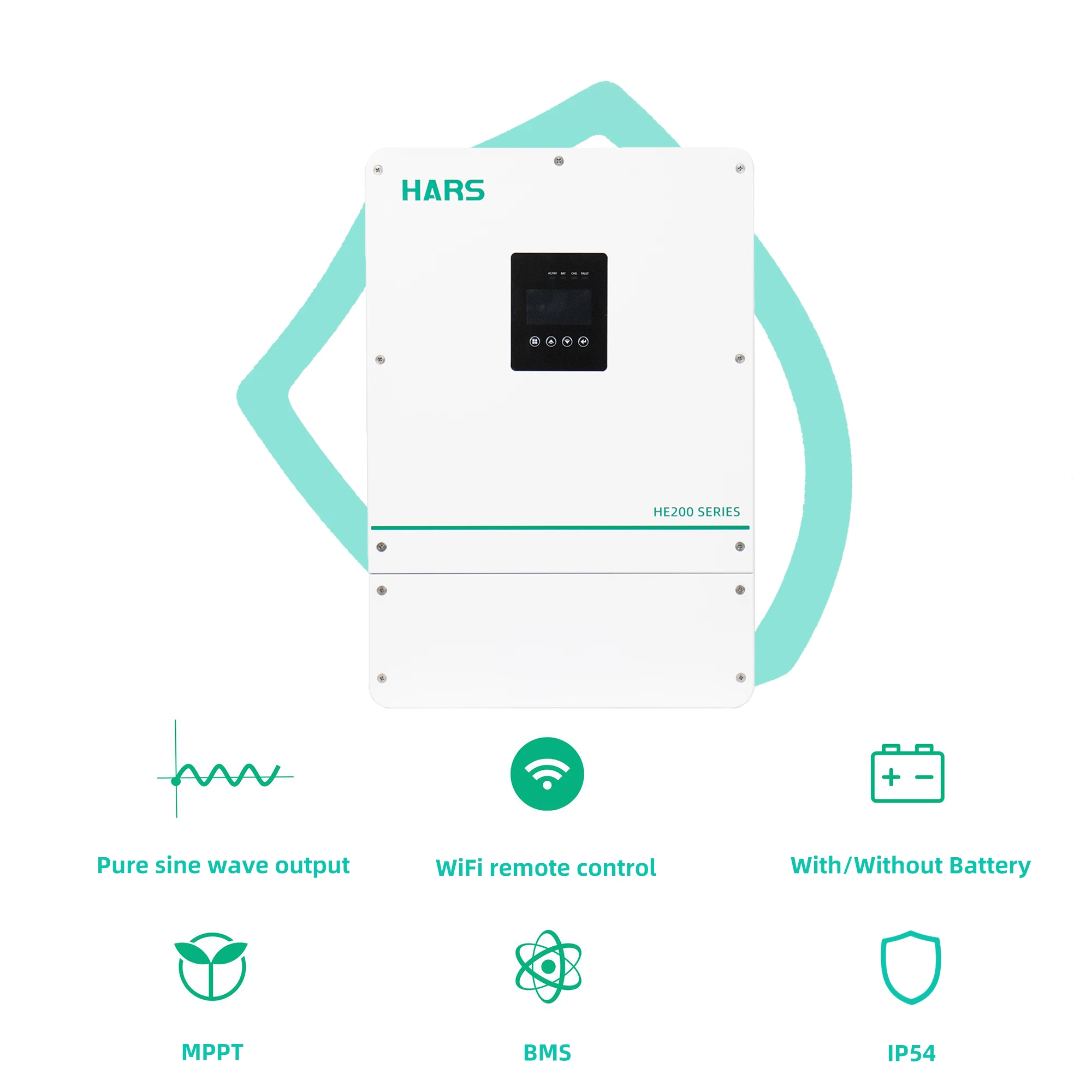 6.2KW Hybrid Solar Inverter Dual Output 50/60Hz Frequency AC Single Triple IP54 MPPT for Home Use String Inverter Application