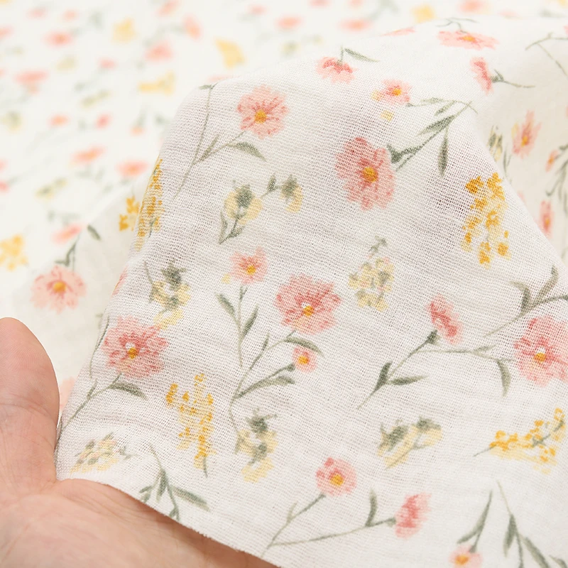 135x50/500CM 100% Cotton Soft Double-layer Crepe Printing Fabric For Pajamas, Blanket,Children\'s Clothing Handmade DIY Fabric