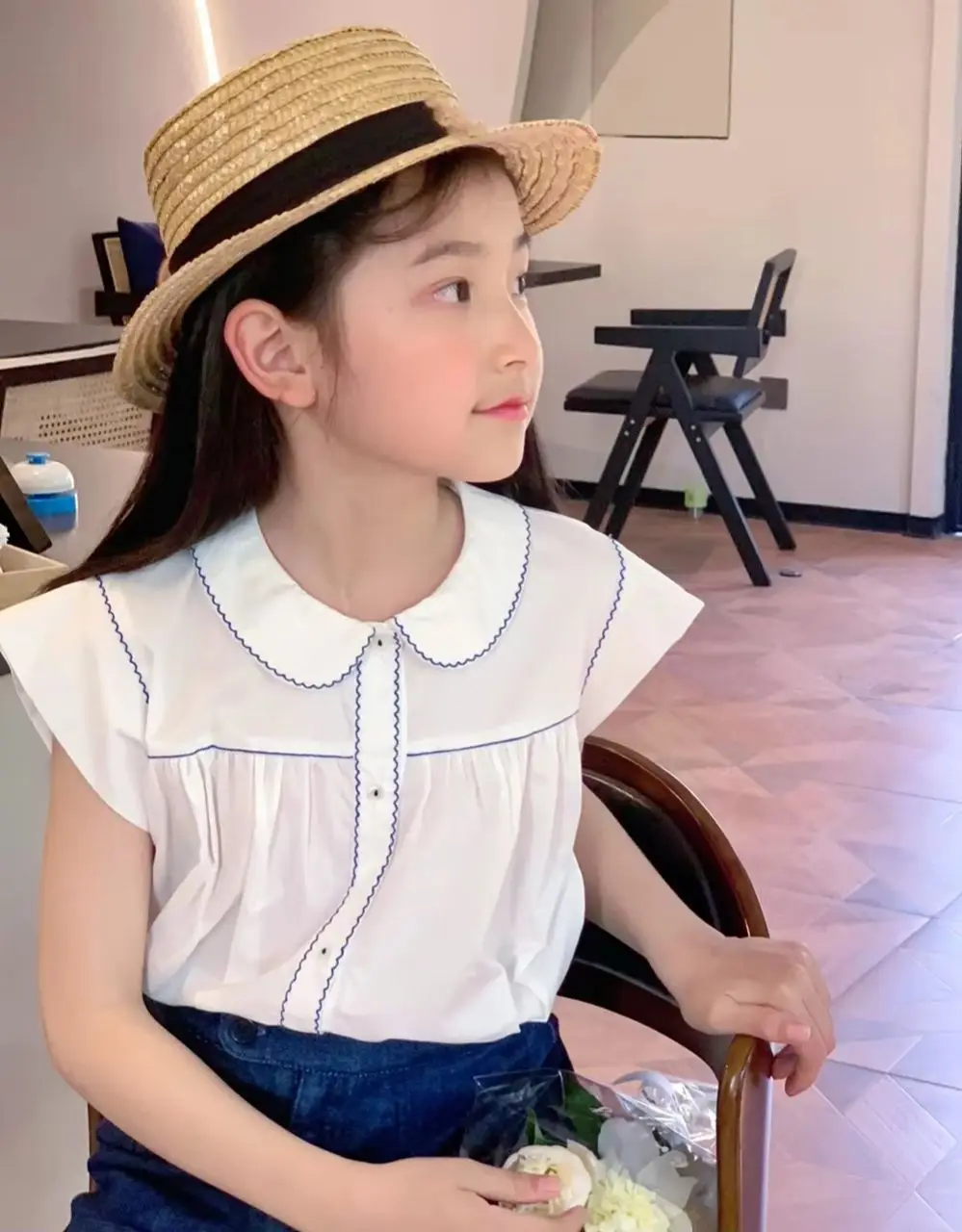 spring baby tops fashion kids girls clothes baby cotton clothes sweet girls Ethnic style minimalist shirt