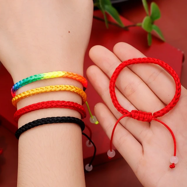 Women Red Rope Woven Bracelet Lucky Red Thread Bracelet Tibetan Buddhist Adjustable Braided Rope Knots Bracelets Jewelry Gifts AliExpress