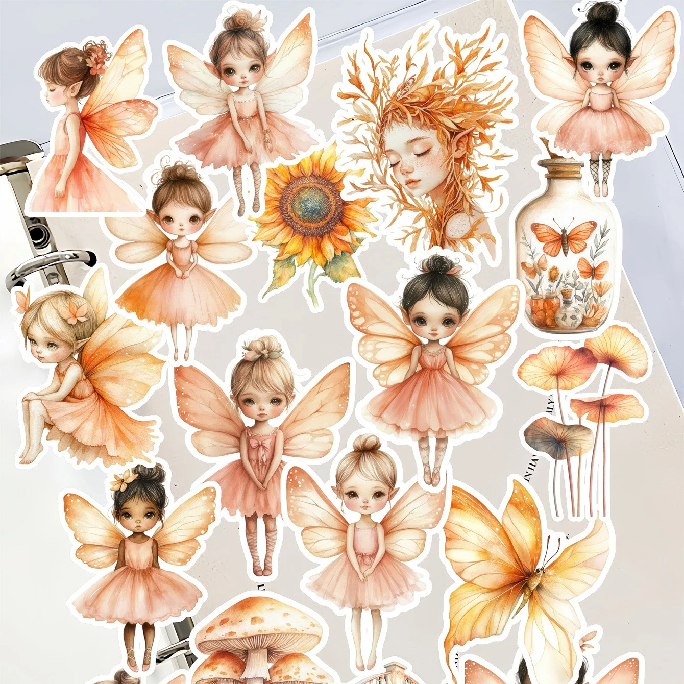 

20 шт., самодельные акварельные наклейки с осенней феей, милые креативные литературные и художественные маленькие свежие наклейки, милые канцелярские принадлежности