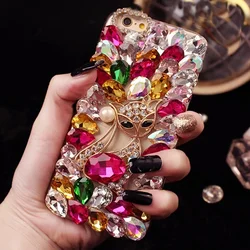 Fox Glass Rhinestone Case For Samsung Galaxy S24 S25 S26 Plus S21 FE S22 23 Ultra Note20 Cases Luxury Crystal Diamond Coque