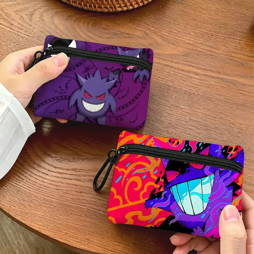 G-Gengar Spooky-Playful Portable Oxford Fabric Mini Wallet Carabiner Design Small Coin Bag For Cards Keys Earphones