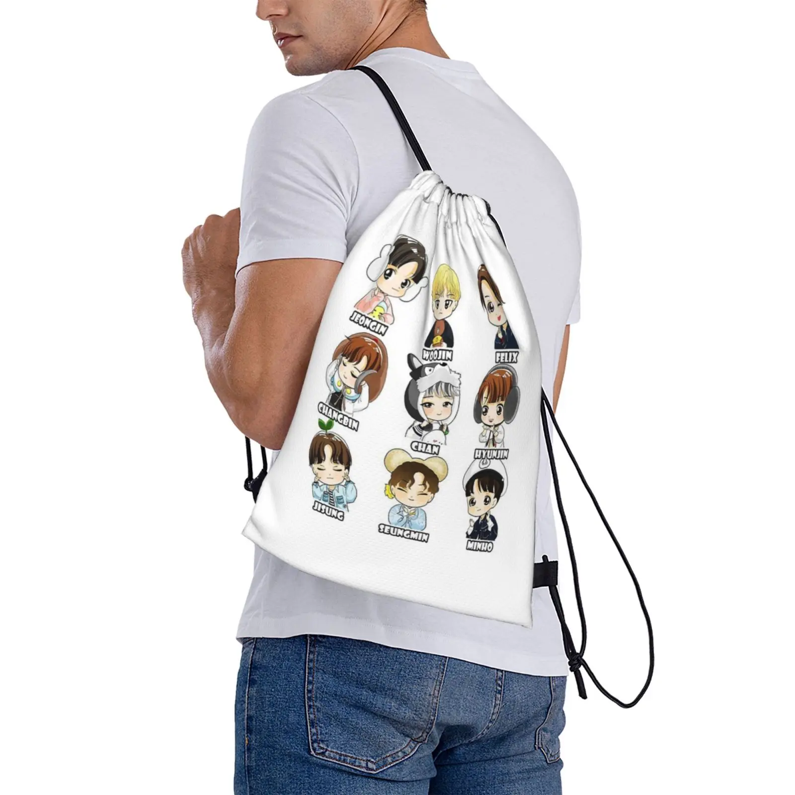 Kpop Stray Kids Chibi All Members Hot Sale Schoolbag Backpack Fashion Bags Kpop Stray Kids Chibi All Members Fashion New York