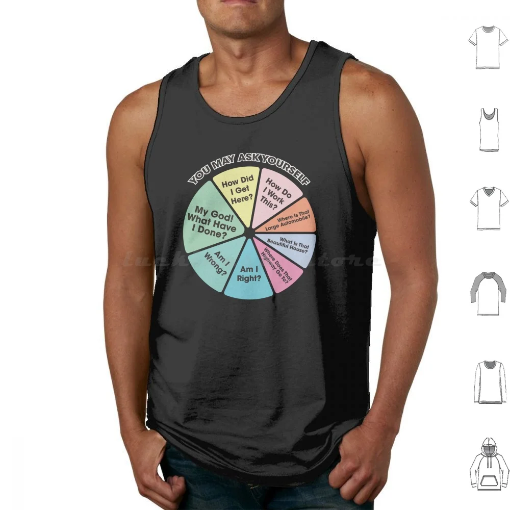 ¿Podrías preguntarte? Camisetas sin mangas con gráfico de pie de las letras de la música retro de los años 80, camisetas de algodón con estampado de Talking Heads, éxito de ventas de los años 80, David Byrne