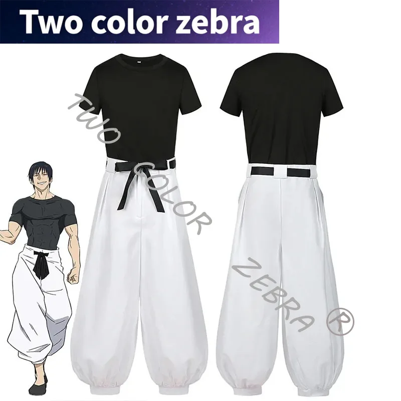 

Jujutsu JJK Manga Anime Fushiguro Toji Satoru Gojo Cosplay Costume Wig T-shirt Pants Rose Net Halloween Christmas