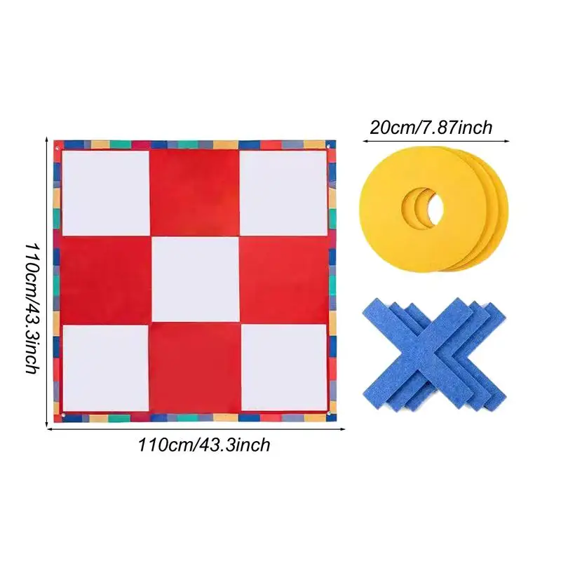 Juego gigante de Tic-Tac-Toe para exteriores, juego de lanzamiento de patio grande, césped portátil impermeable, juegos al aire libre para adultos, juegos de Camping, diversión para niños