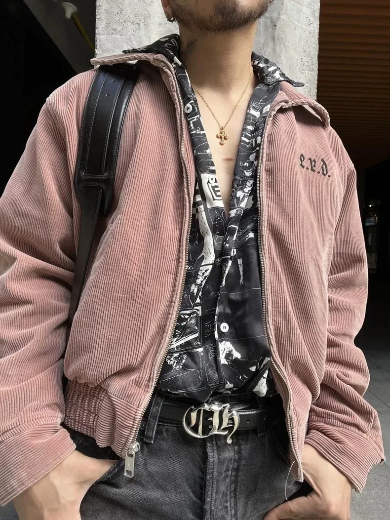 

Corduroy Cardigan Jaet Embroidery ERD Boys Girls Open-irt Outerwear Casual Sle Long Sve Zipper Closure ort Length