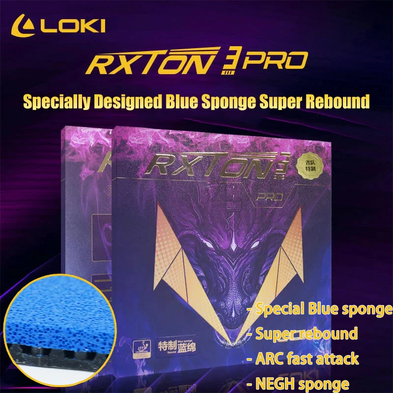 LOKI RXTON 3 PRO Table Tennis Rubber for Racket Sticky and Pimples-in ITTF Approved Ping Pong Rubber with High Density Sponge