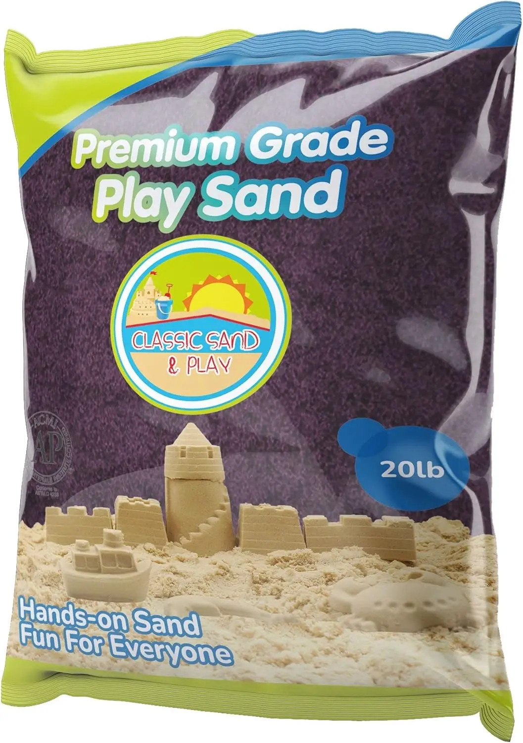 

Purple Colored Play Sand, 20 lb. Bag, Natural and Non-Toxic, Fun Wet and Dry Indoor and Outdoor, Sandbox, Therapy, and Table Use
