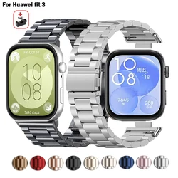 Watch Band 2024 Newest For Huawei Watch Fit 3 Strap Smartwatch Correa Stainless Steel Bracelet For Huawei Fit 3 Metal Wristband