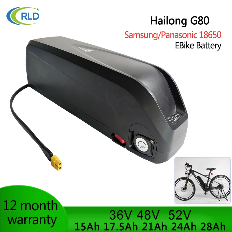 Electric Mountain Bike Li-ion Battery, Hailong G80, 18650, 21700, 36V, 52V, 15Ah, 17.5Ah, 21Ah, 24Ah, 28Ah, 750W, 1000W