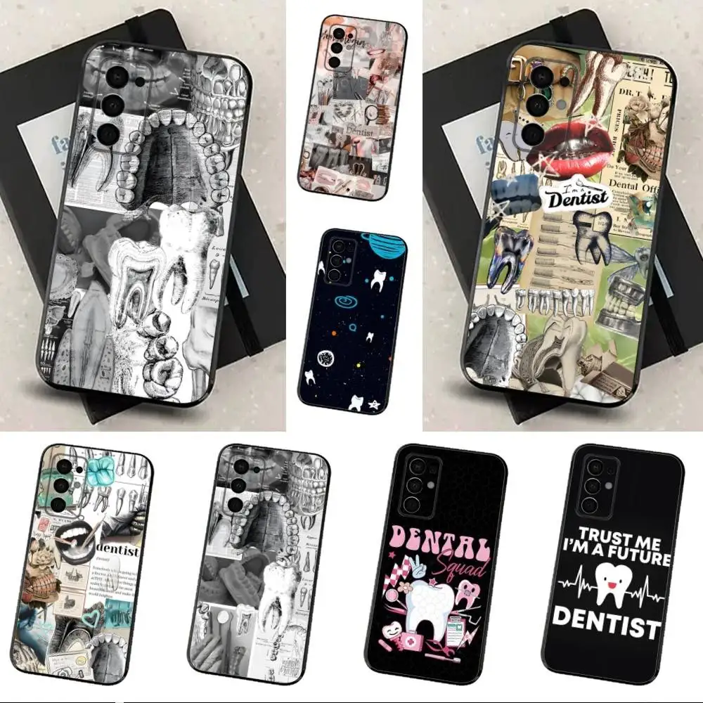 

Dentist Dental Tooth Art Phone Case For Samsung Galaxy A91,A80,A73,A72 ,A71,A53A52,A32 ,A31A22,A21s,A20,Black Cover