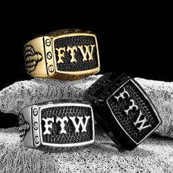 FTW Middle Finger Men Rings Stainless Steel Women Jewelry Vintage Punk Rock Unique Cool Stuff Fashion Accessories Gift Wholesale