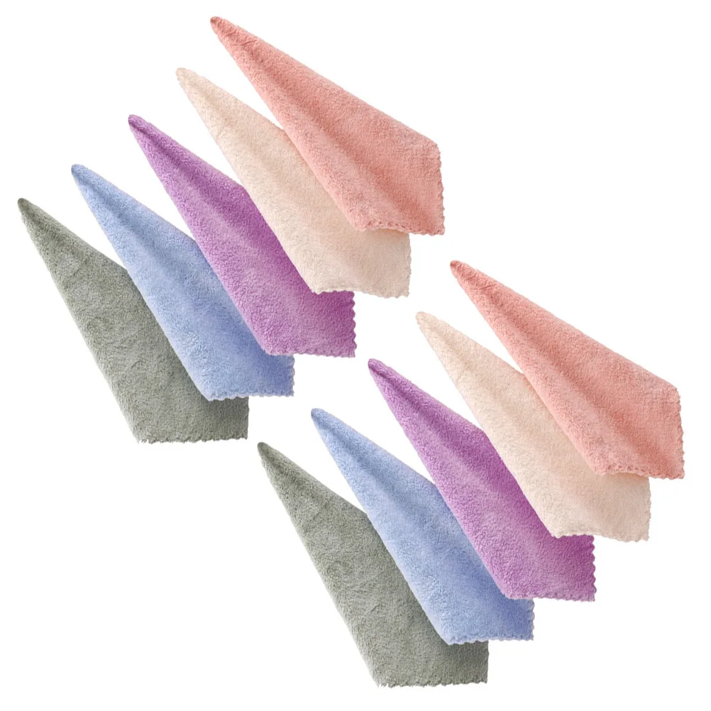 10Pcs Coral Fleece Facial Towel Makeup Remover Cloth Soft Highly Absorbent Washcloth for Face Cleaning Facial Towel
