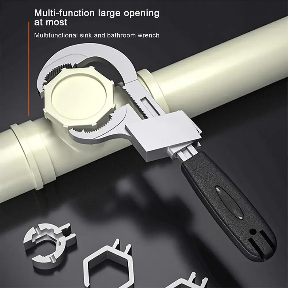 Universal Adjustable Double-ended Wrench Multifunctional Sink Bath Wrench Plumbing Pipe Wrench Bathroom Kitchen Repair Hand Tool