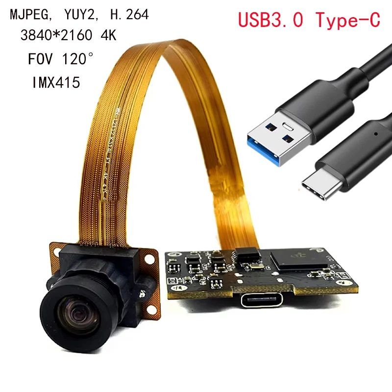 

Fixed focus 3840*2160 8mp 4K USB3.0 camera IMX415 CMOS Sensor H.264 Camera module 120° UVC plug and play For face recognition