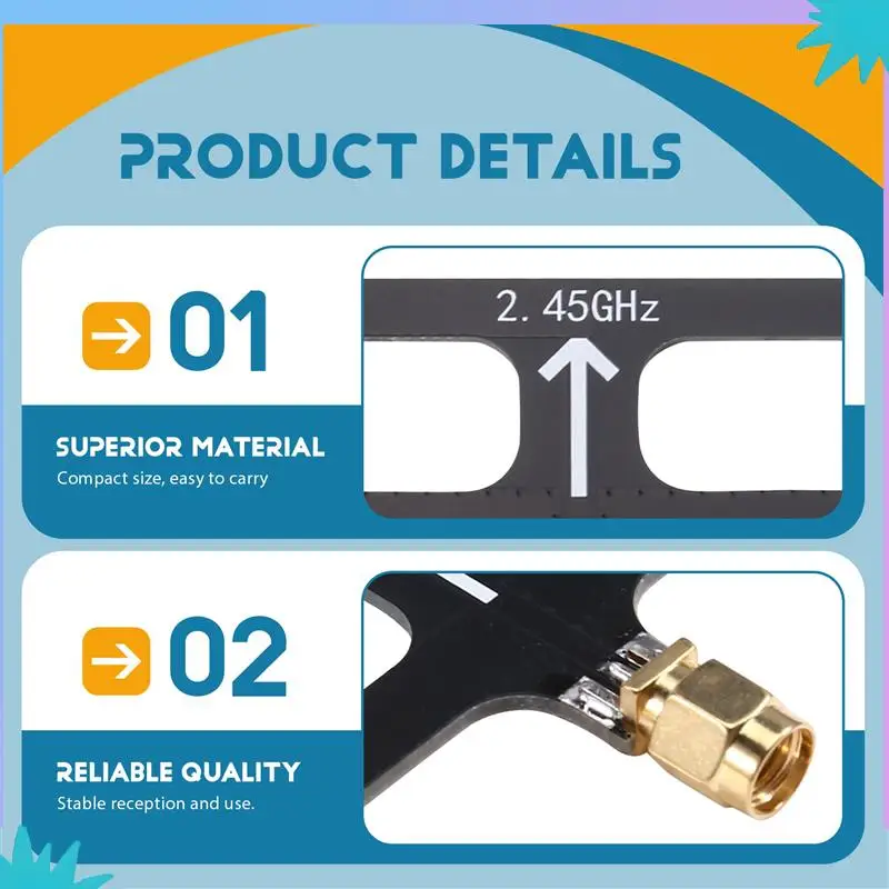 ABZW 2,4 GHz Antena o zwiększonej zasięgu Antena kierunkowa Antena ELRS o wysokim wzmocnieniu Antena głowicowa wysokiej częstotliwości Antena kierunkowa A