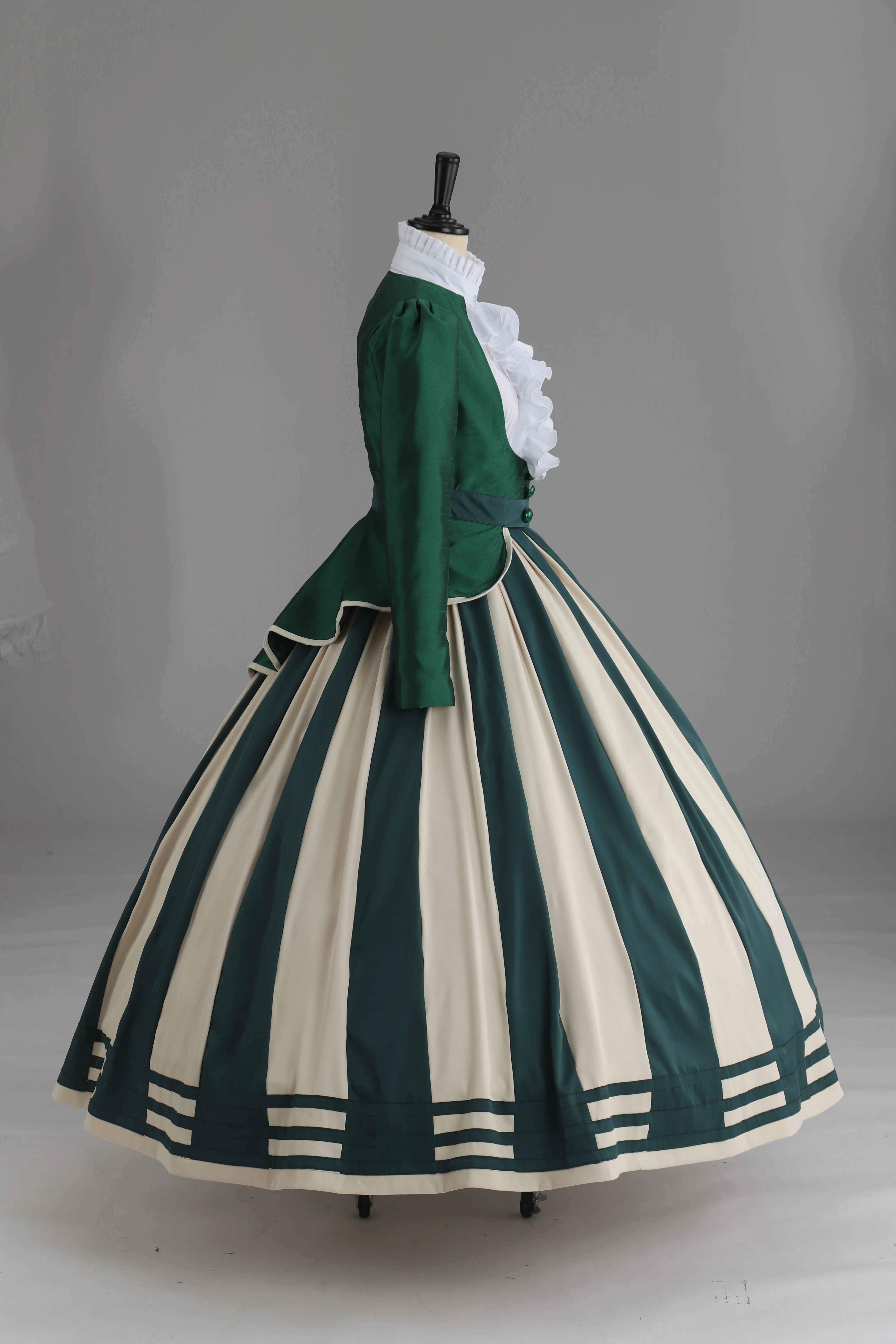1800 green dress Emerald Green Strappy Back Slit Satin Prom Dress main image 0