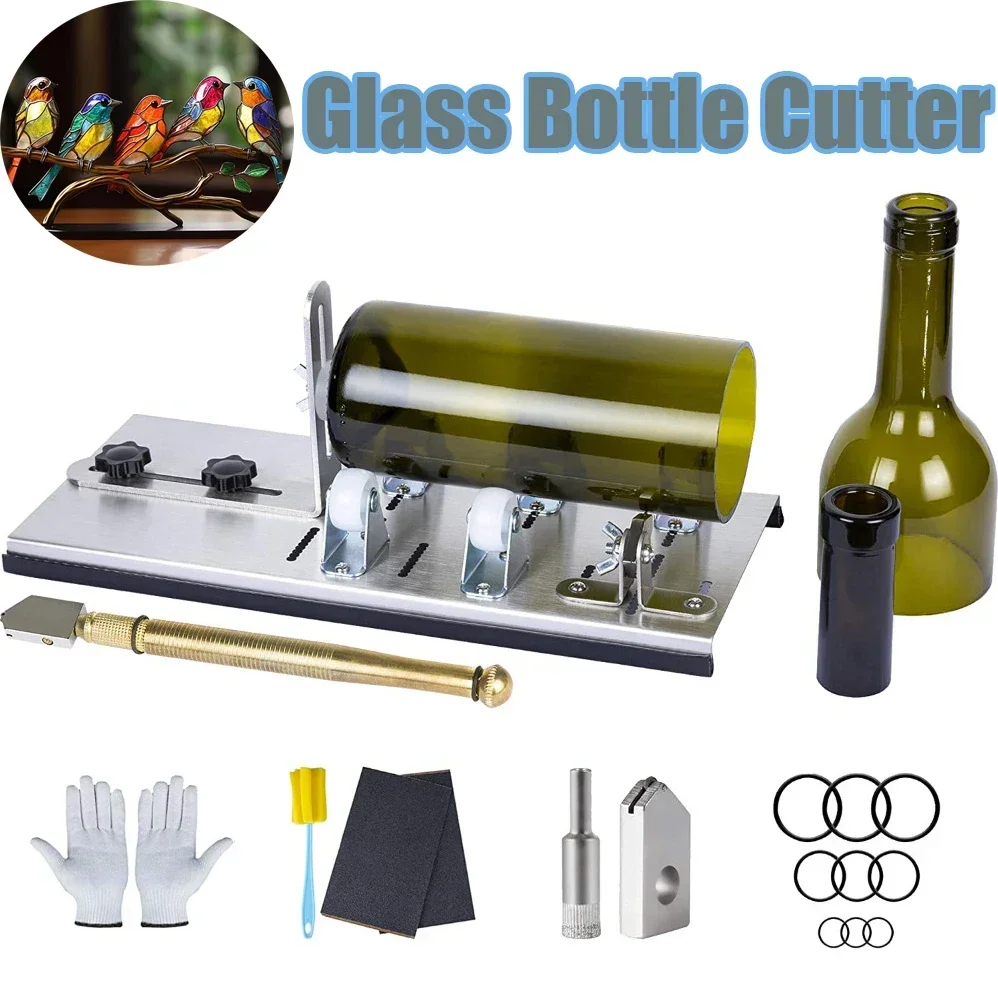 

Glass Bottle Cutter Adjustable Sizes Complete Set of Accessories for DIY Glassware Lamps Vases Candle Holders Candle Wall Lights
