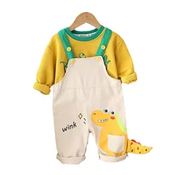 Spring Autumn Baby Girl Clothes Kids Clothing Children Boys T-Shirt Overalls 2Pcs/Sets Toddler Casual Costume Infant Tracksuits