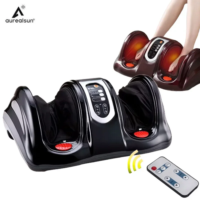 Electric Foot Massager Shiatsu Heating Physiotherapy Deep Kneading Roller Vibrator Health Reflexology Calf Leg Pain Relief Relax