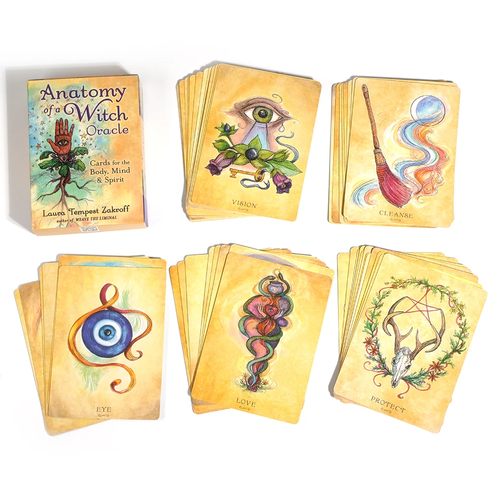 Newest 48 Cards Anatomy of a Witch Oracle Cards for the Body Mind Spirit celebrates the Witch’s body unites the material an