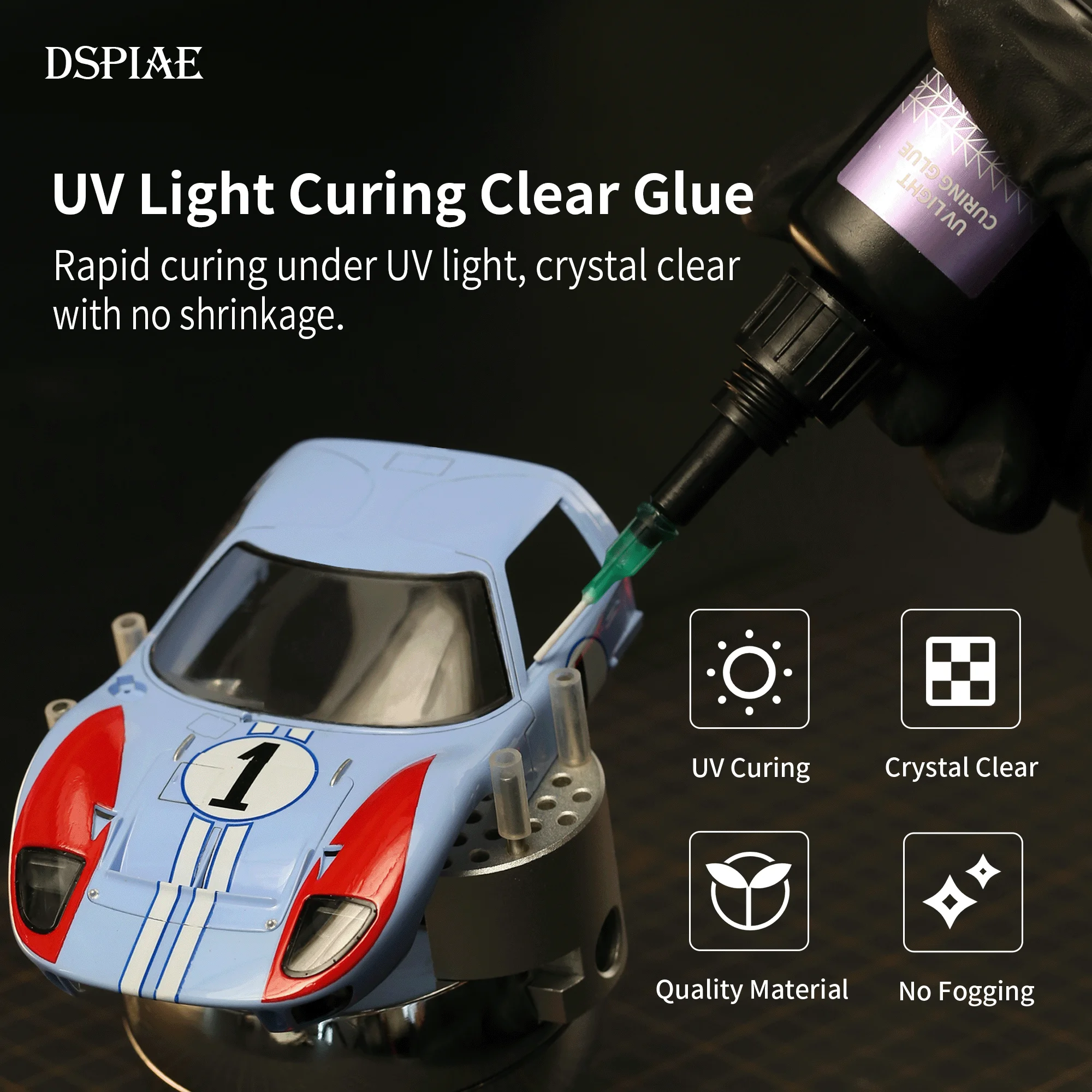 DSPIAE Light solid UV shadowless adhesive military model making tool Retrofit Collage Gundam Hobby DIY