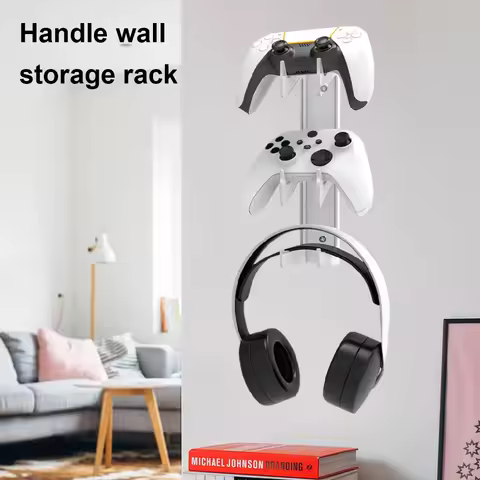 Game Controller Wall Bracket Holder for PS5 PS4 Xbox Switch Gamepad Headset Stand Storage Rack Universal Headphone Hanger Shelf