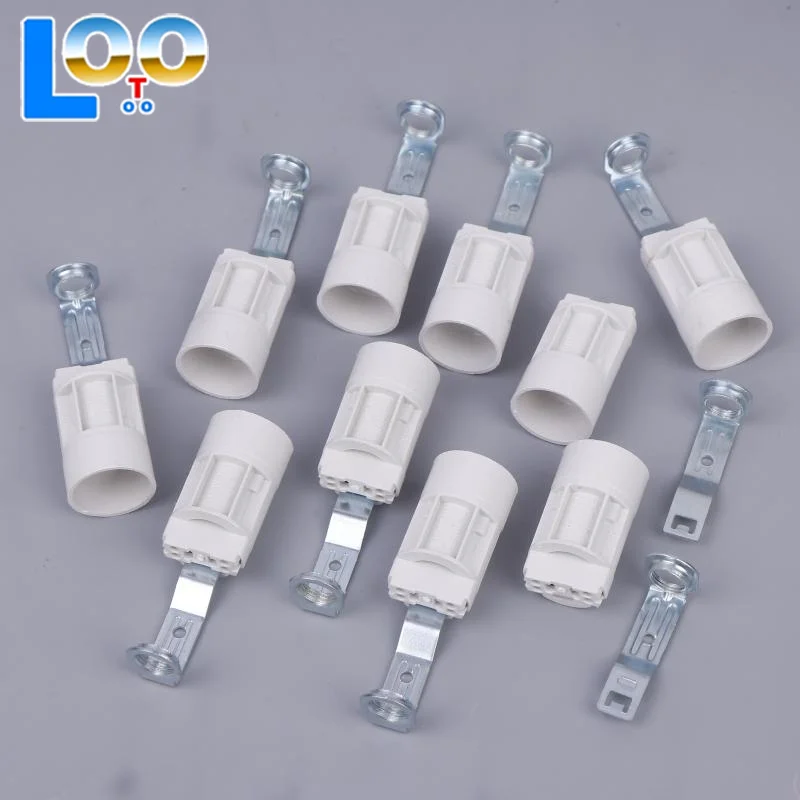 10 шт. цоколь для канделябры E14, кронштейн, держатель лампы, цоколь освещения, патроны из цинкового сплава, держатель лампы с кронштейном для хрустальных ламп