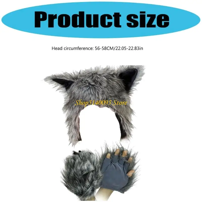 مجموعة قفازات من القطيفة باللون الرمادي من DXAE، مجموعة إكسسوارات الهالوين التنكرية، معدات عملية للمناخ البارد #3