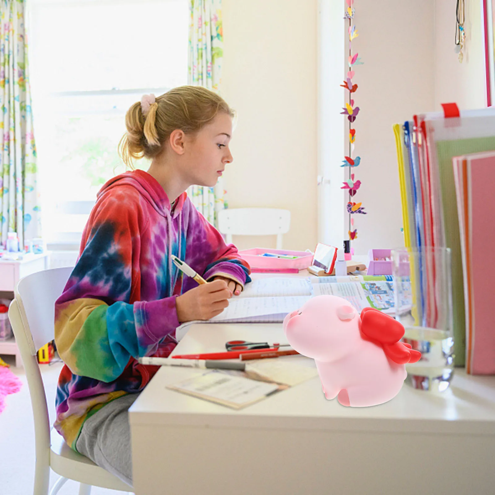 귀여운 비닐 만화 모양 저금통 장식용 어린이 소녀 생일 선물 돈 상자 저금 항아리