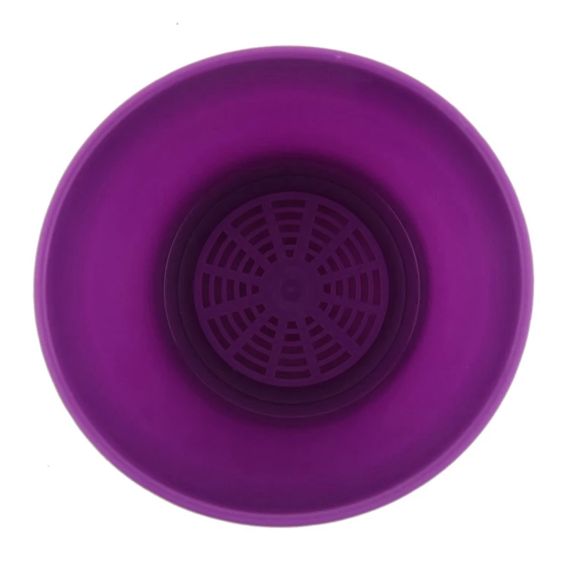 3X Plastic Plant Flower Pot Planter With Saucer Tray Round Gloss Home Garden Decor, Purple Upper Caliber,14Cm/5.51 Inch