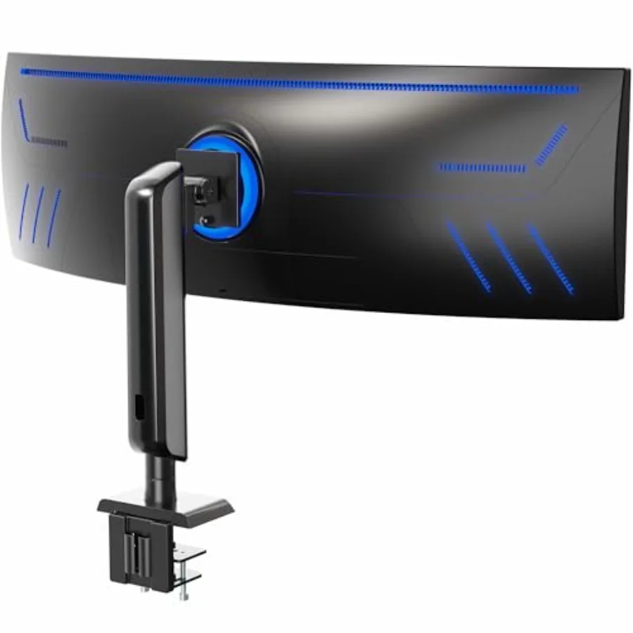 Heavy Duty Aluminum Ultrawide Monitor Desk Mount for up to 49 inch Screens Holds 39.6 lbs Space Efficient Vertical Lift Stand B