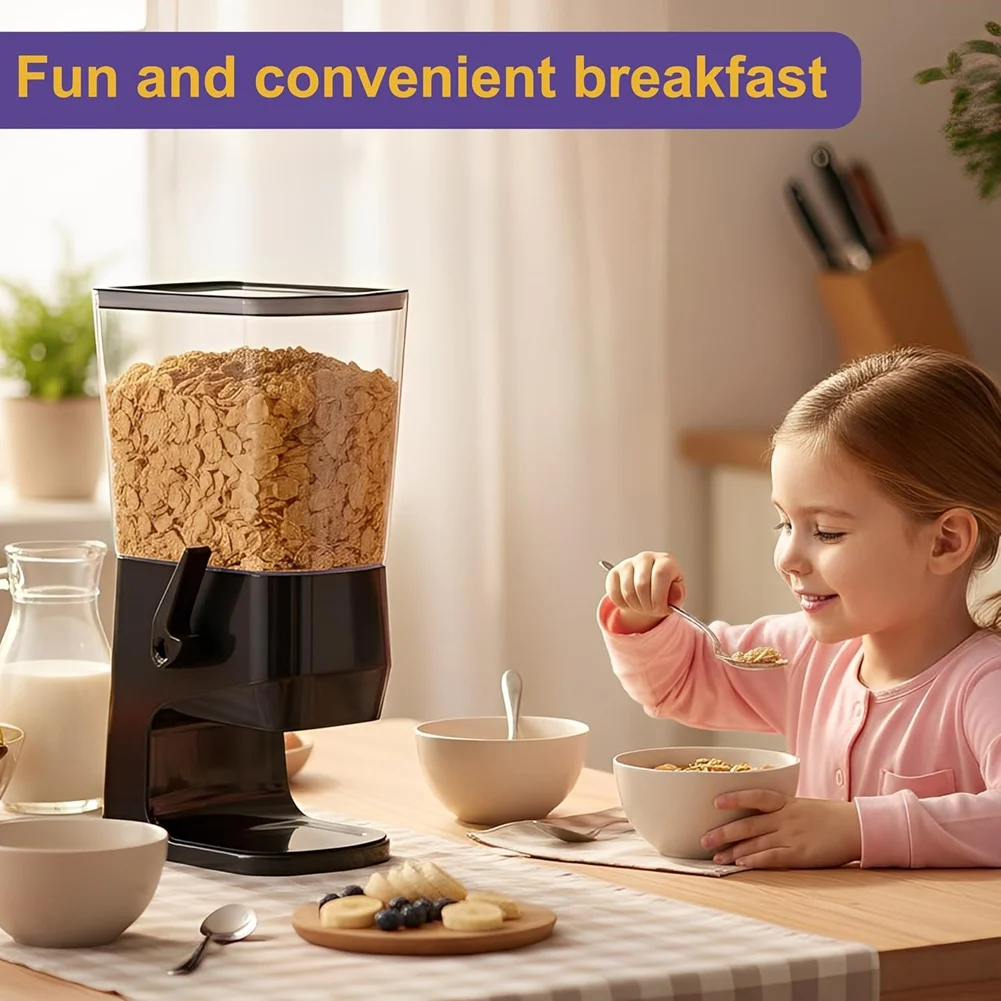 

Диспенсер для круп SHGO, настольный, черный, 3,2 л, для хранения сухих продуктов в кладовой, одинарный контейнер