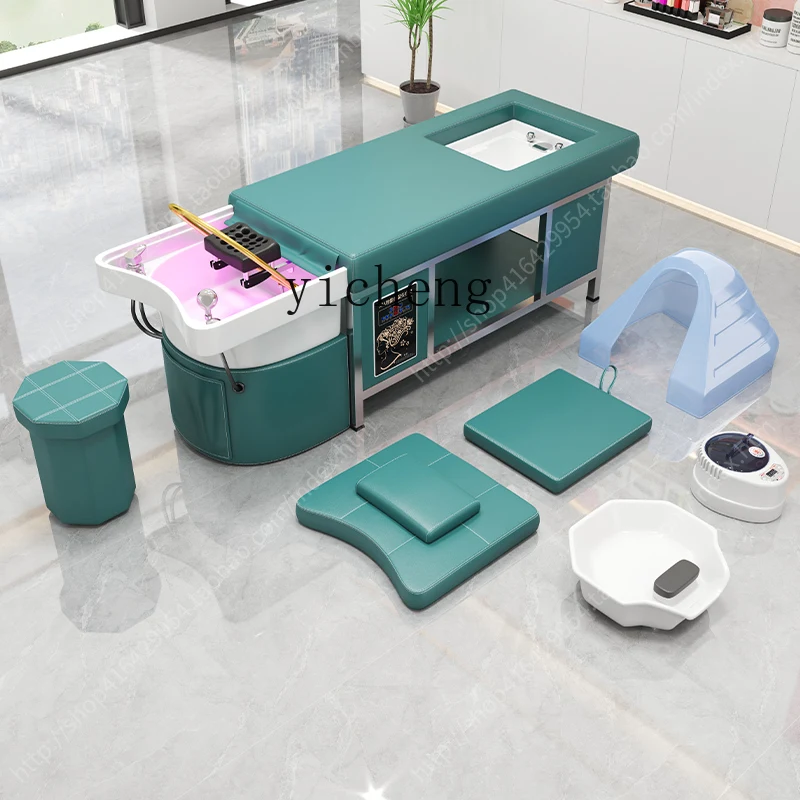 

head treatment water circulation quick heating water heater integrated bed fumigation full lying shampoo bed