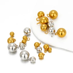 20pcs Stainless Steel Solid Ball Beads Charms Pendants for Necklaces Making DIY Jewelry Earrings Bracelets Findings Wholesale