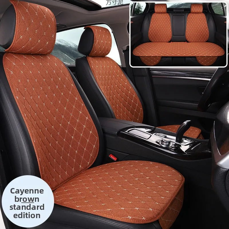 

Универсальный чехол на автомобильное сиденье, четырехсезонный автомобильный льняной дышащий противоскользящий чехол для автомобильных сидений, защитный чехол для автомобильных сидений