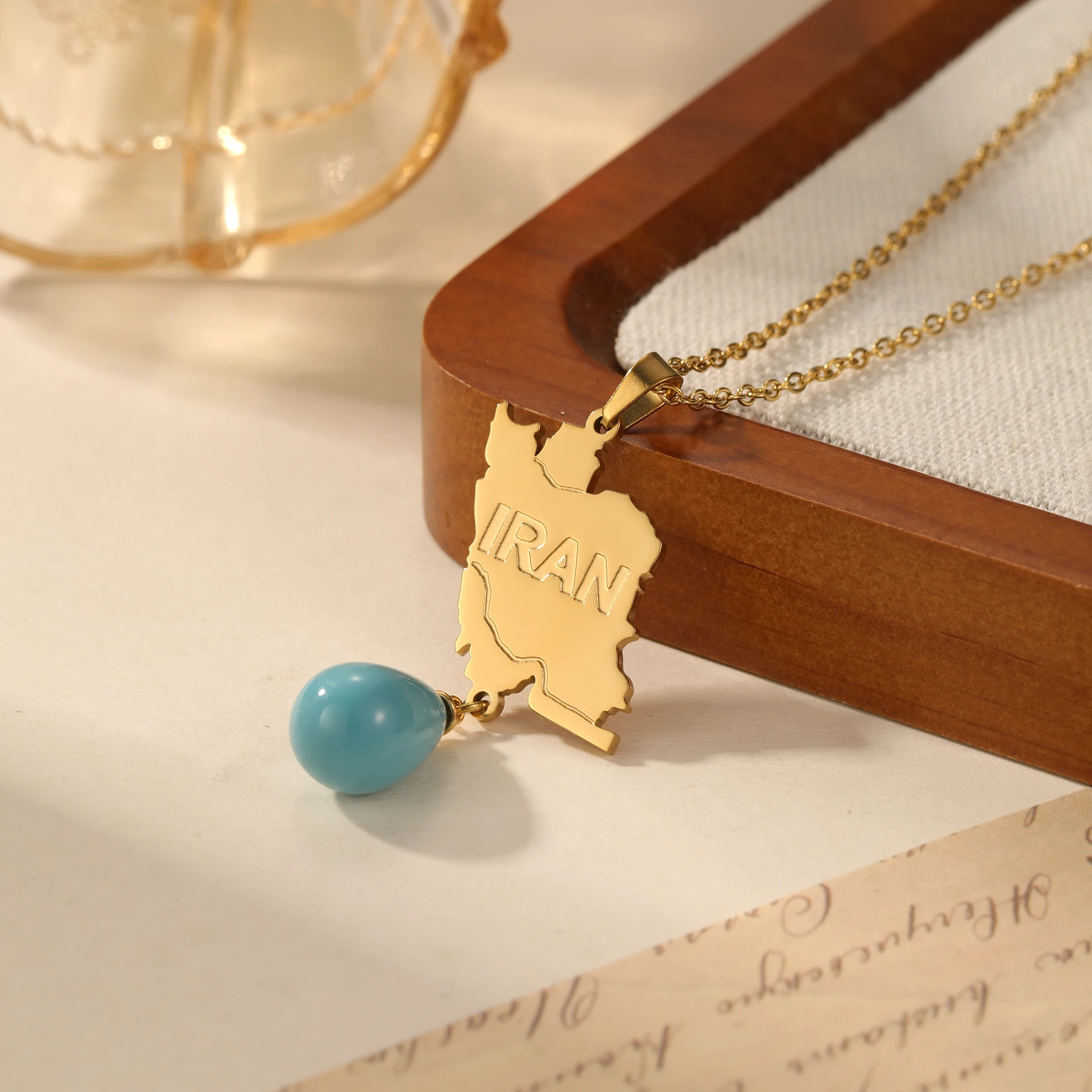 Luxury 3D Iran Map Necklace Personalized Various Styles of Muslim Necklaces  Persian Jewelry Waterproof Necklace Gift for Women